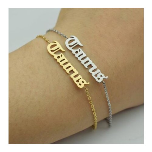 Taurus Leo Aries Bracelets Women Handmade 12 Zodiac Constellation Sign Cuff Bracelet Female Letter Bracelets Bangles Gift