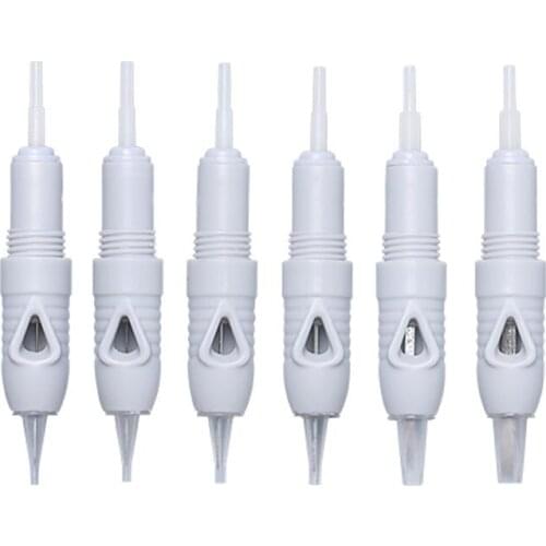 10pcs/lot Eyebrow Tattoo Needle Cartridges Disposable Sterilized Permanent Makeup Needles Tips for Microblading Eyebrow machine