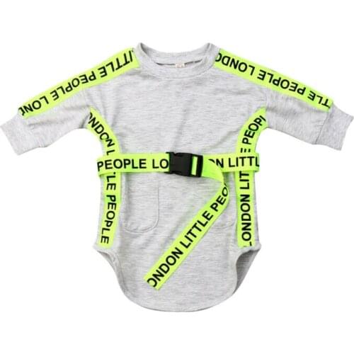 2020 Baby Girl Clothes Long Sleeve Sport Dress Belt Pullover Casual Dresses Cotton Toddler Infant One Piece Outfits 1-5Y