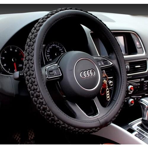 37-38CM New Car Steering Wheel Cover Artificial Leather Steering-Wheel Covers Breathable Fabric Braid Auto Accessories Universal
