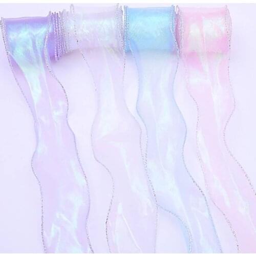 4.5cm/5.5cm illusion tulle ribbon 9m DIY handmade materials cake gift packaging wedding decoration