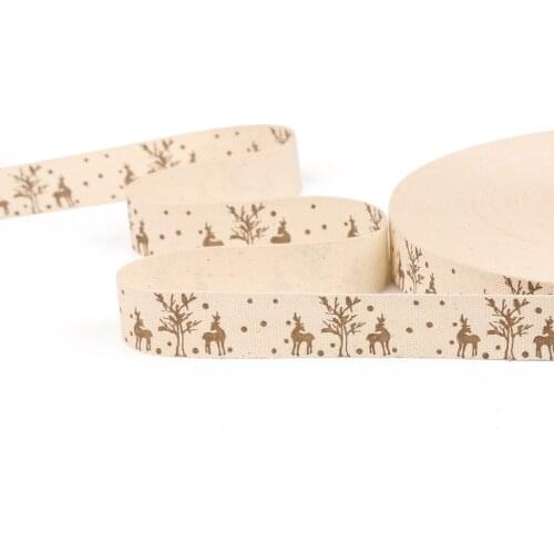 5 yards Gift Wrapping Ribbon Handmade Printed Cotton Ribbon For Wedding Table Decoration Sewing Accessories Embellishment