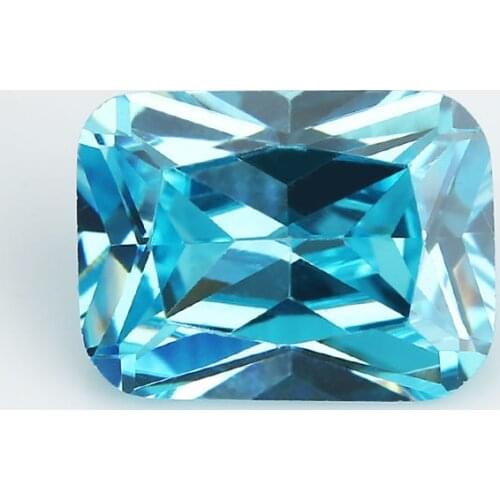 50PCS 3x5~13x18mm Octangle Princess Cut AAAAA Sea BLue Loose Cubic Zirconia Gems CZ Stone For Jewelry Diy Stone