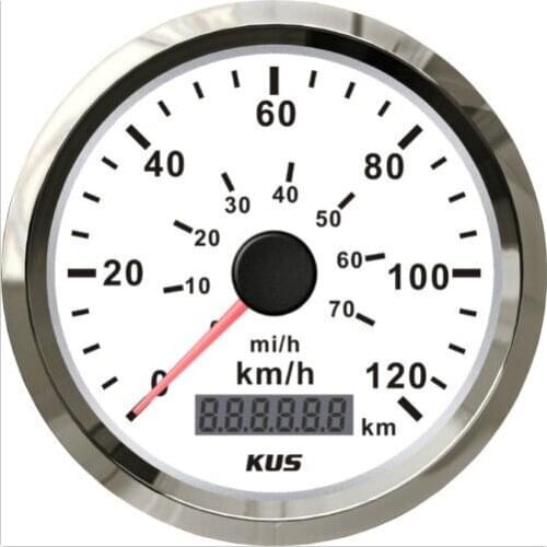 85mm KUS white normal impulse speedometer 0-120km/h CMOB-WS-120L (SV-KY08100)
