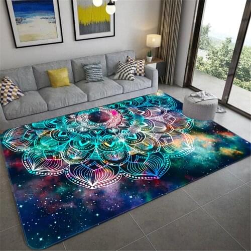 Nordic Colorful Star Sky Mandala Big Carpet Living Room Gorgeous Floor Mat Girl Bedroom Rug Floral Carpet Bathroom Mat Doormat