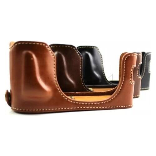 Camera Video Bag Bottom Half Case With screw for Fujifilm X100 X100S X100 PU Grip Base With Battery Opening