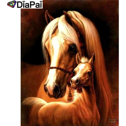 DIAPAI Full Drill Diamond Painting "Animal horse" DIY Picture Of Rhinestone 5D Diamond Embroidery Cross Stitch Decor A22284