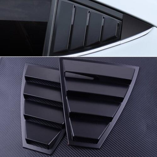 DWCX 2 PCS Plastic Black Rear Quarter Side Window Louvers Vent Cover Panel Trim Fit for Hyundai Elantra 2017 2018 2019