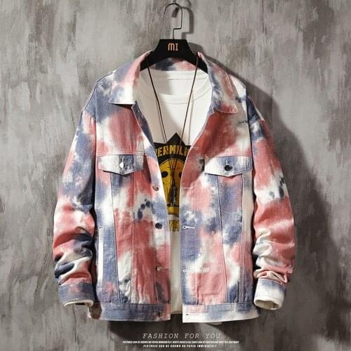 #7036 Camouflage Printed Denim Jacket Men Loose Streetwear Hip Hop Jacket Men Casual Vintage Jeans Jacket Homme Spring Autumn