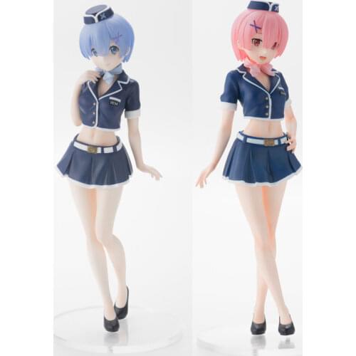 22CM Original Re:Life In A Different World From Zero Rem & Ram Airlines PVC action Figure collection toy with box