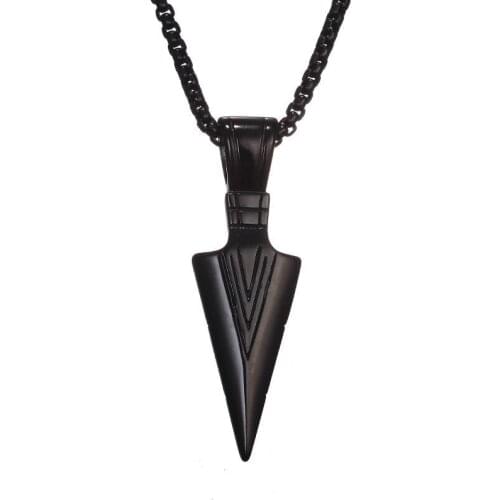 Mens Jewelry Black Arrow Head Layered Pendant Long Chain Necklaces Mens Hip Hop Jewelry Necklace Halloween Christmas