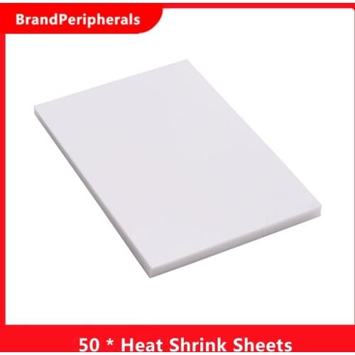 50Pcs Shrink Films Kit Shrinky Art Film Paper Heat-Shrink Sheets for DIY Craft Ornaments Pendants Accessories, 7.9 * 5.7 Inches