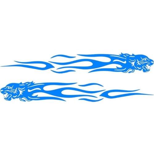 2pcs Tiger Flame Totem Car Decals Stickers Reflective 24cm Motorcycles Sticker Decoration Creative Fashion Car Styling