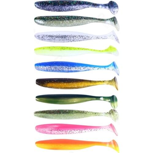 2020 New Easy Shiner Soft Lures 5cm 7cm 9cm Baits Fishing Lure Leurre Shad Double Color Silicone Bait T Tail Wobblers