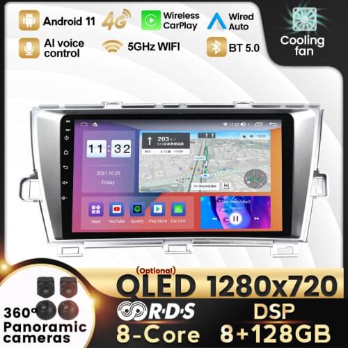 Octa 6GB RAM 128GB ROM Android 10 For Toyota Prius 2009 2010 2011 2012 2013 Car Radio GPS Navigation 5GHZ WIFI 4G LTE DSP IPS