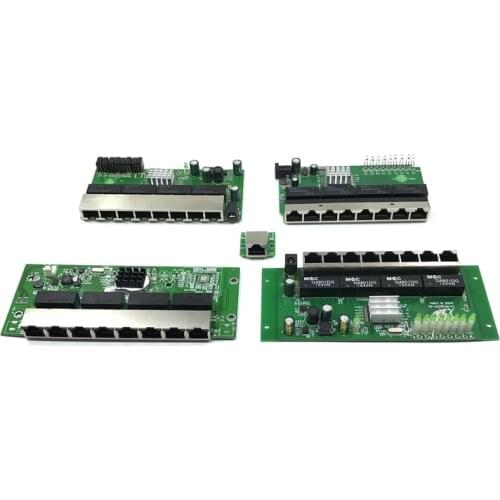 OEM PBC 8 Port Gigabit Ethernet Switch 8 Port met 8 pin way header 10/100/1000 m hub 8way power pin Pcb board OEM schroef gat