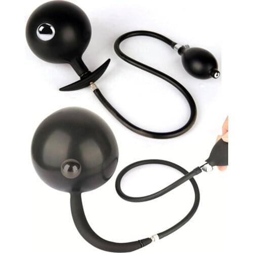 Huge Inflatable Built-in Steel Ball Anal Plug Silicone Anal Expansion Big Dildo Butt Plug G spot Stimulator Adult Sex Toys Women