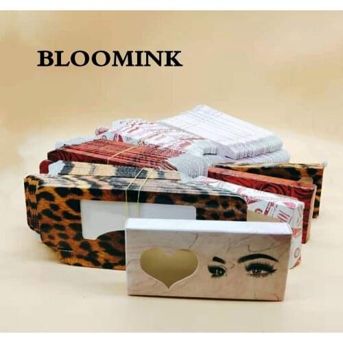 BLOOMINK wholesale mixed paper eyelash packaging box lash boxes packaging custom own logo for 10mm-25mm mink eyelashes case bulk