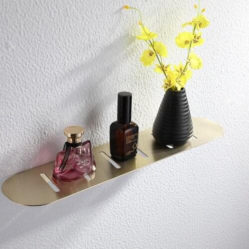 Stainless Steel Bathroom Organizer 45cm Nordic Bathroom Storage Rack Gold Brushed/Black Corner Shelf Wall Mount Cosmetic Frame