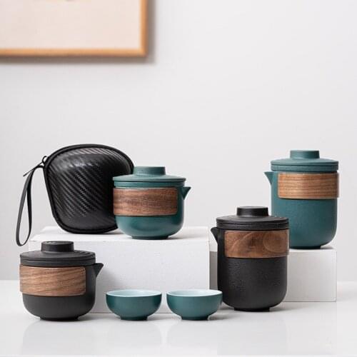 Quick Cup One Pot Two Four Cups Outdoor Portable Travel Kung Fu Tea Set Set Holiday Gift Gift Gift Gift