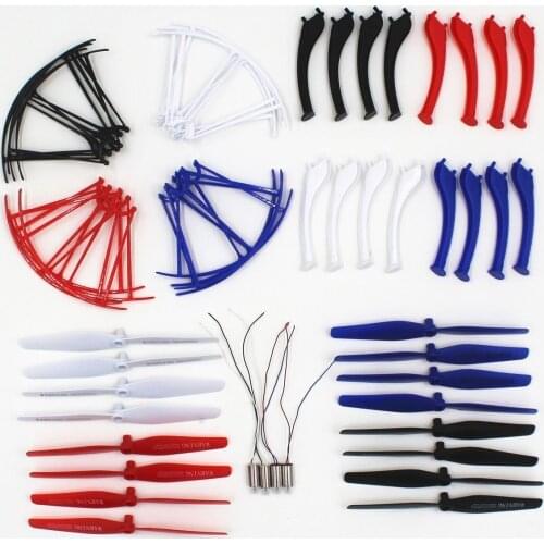 EBOYU(TM) Syma X5HC X5HW Main Blade Propellers & Motor & Propeller Protectors Blades Frame & Landing Skid for RC Mini Quadcopter