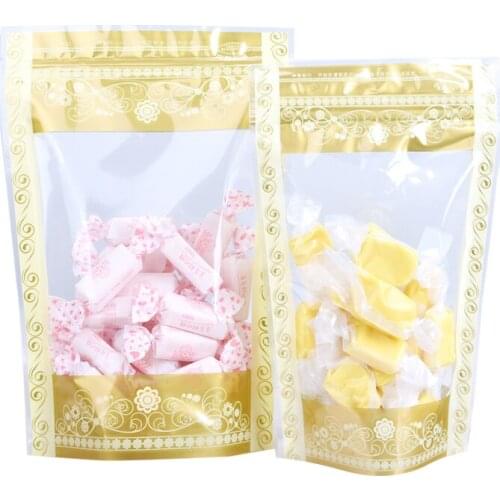 1000pcs/lot Ziplock Stand Up Clear Plastic Package Bag for Food Coffee Nuts Sugar Packing Storage Reclosable Zipper Lock Top Bag