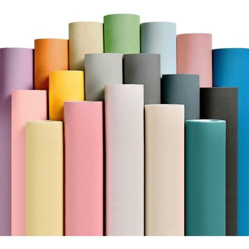PVC Self Adhesive Wall paper Furniture Renovation Stickers Kitchen Cabinet Waterproof Wallpaper DIY Decorative Film Soild Colors
