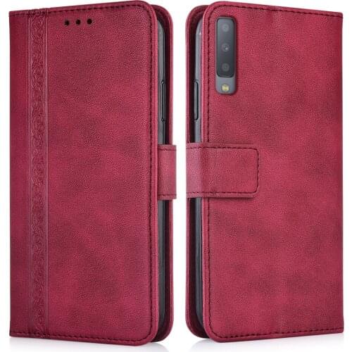 Luxury Flip Wallet Leather Case for Samsung Galaxy A7 2018 A750 A750F SM-A750FN Magnetic Book Protect phone back Cover