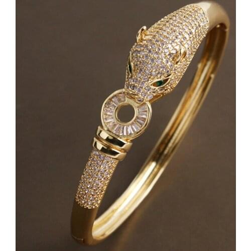 Luxury gold women bracelet leopard bracelet bangles copper cubic 5A zircon 18K gold-plated charm bracelets jewelry accessories