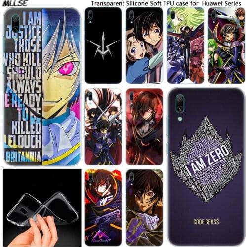 Anime Code Geass Lelouch Hot Silicone Case for Huawei Mate 10 20 Lite Pro Enjoy 8 9E Y6 Pro Y5 2017 Y7 Pro Y9 2019 2018 Cover