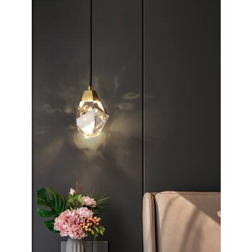 De pared de cristal moderna, Prisma de alta de luz LED,de noche para dormitorio, Villa, doble piso, candelabro