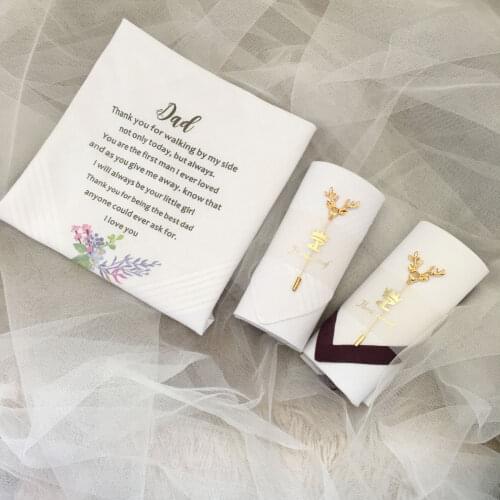Dad Wedding Handkerchief Father of the Bride Wedding Handkerchief Personalized Wedding Handkerchief Gift for Dad embroidered