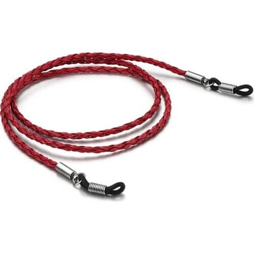 Thick Twist Sunglasses Leather Rope Chain Eyewear Braid Glasses Lanyard Strap Outdoor Sports Non-Slip Eyeglass Accessories