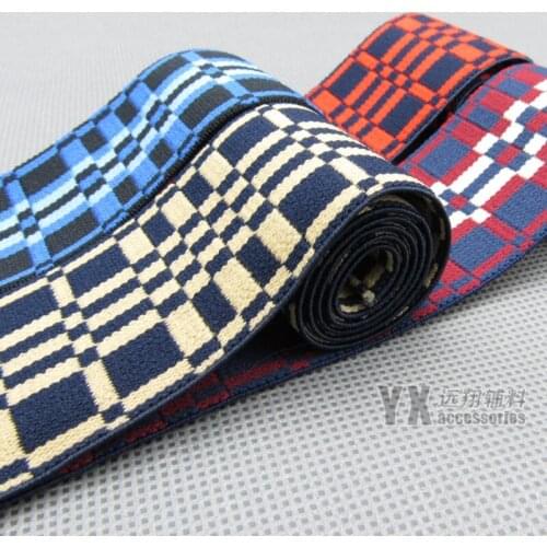 Ethnic style plaid elastic webbing 4.6cm 4 meters for bags skirt decorative belt diy accessories new arrival stretchy band