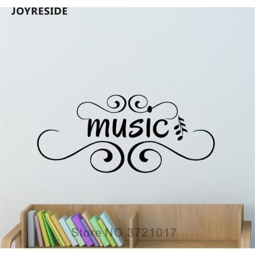 JOYRESIDE Music Wall Sticker Decals Vinyl Kids Boys Girls Room Living room Home Bedroom Studio Interior Desig Art Mural A1388