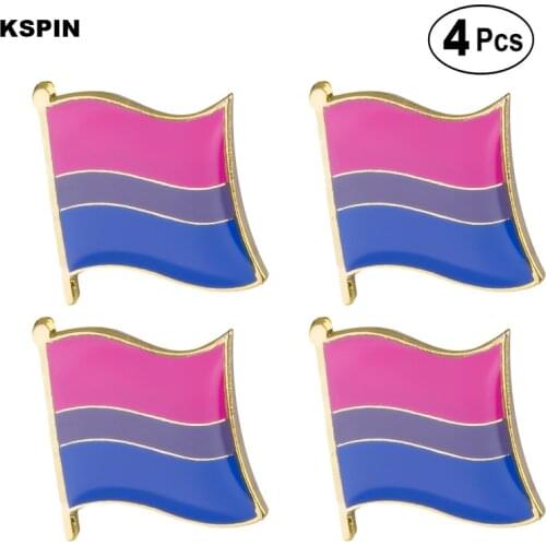 Bisexual pride Brooches Lapel Pin Flag badge Brooch Pins Badges 4pcs