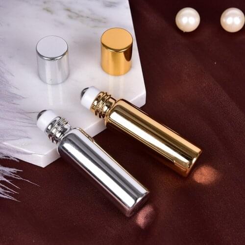1 Roller 5ml Essential Oil Roller Bottles with Glass Roller Balls Aromatherapy Perfumes Lip Glass Roll on Bottle