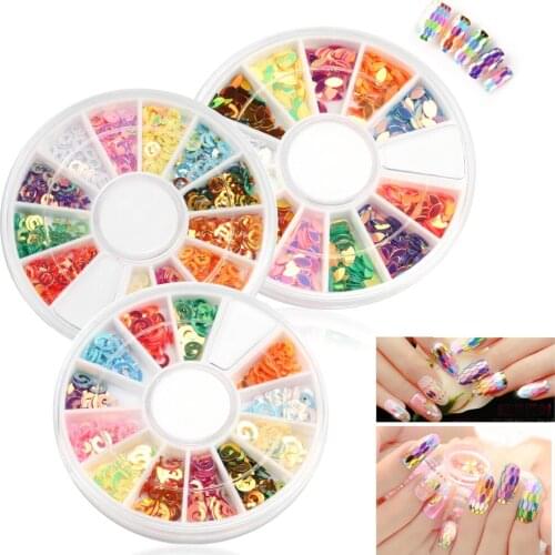 12 Colors Rainbow 3 Shapes 3D Nail Art Accessories Horse Eyes/Four-leaf clover/E-Style Nail sticker DIY Mobile Phone Case Dec