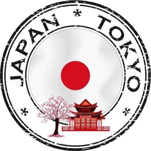12x12cm Car Rear Sticker Japan Tokyo Style Round Motorcycle Helmet Sticker Car Sticker for Toyota Honda Nissan Mazda Mitsubishi