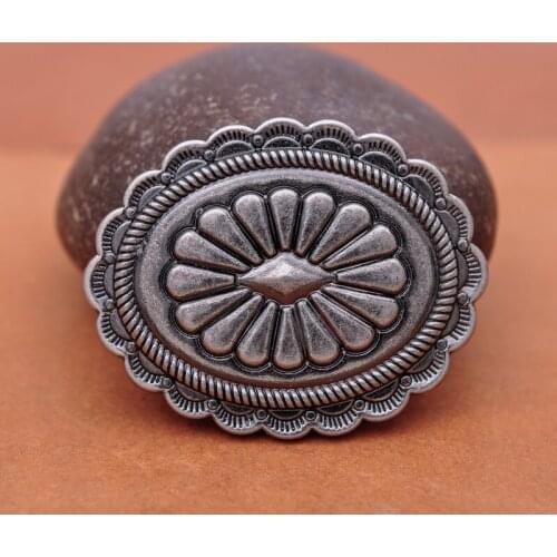 48*38MM 6X HEAVEY ANTIQUE WESTERN Tribal FLOWER SADDLES CHAPS CONCHO SCREW BACK FOR LEATHERCRAT BELT DECORATION