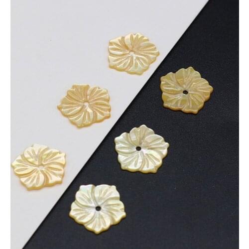 5PCS Natural Seawater Cute Petal Shell Pendant Bead Crafts Exquisite Made DIY Necklace Bracelet Anklet Accessories Gift12 14mm