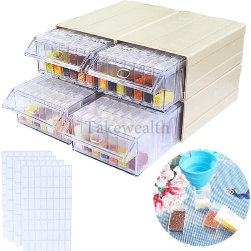5D Diamond Painting Accessories Detachable Drawers Storage Box 1/2/4 Boxes For Rhinestone Beads Drills Container Case