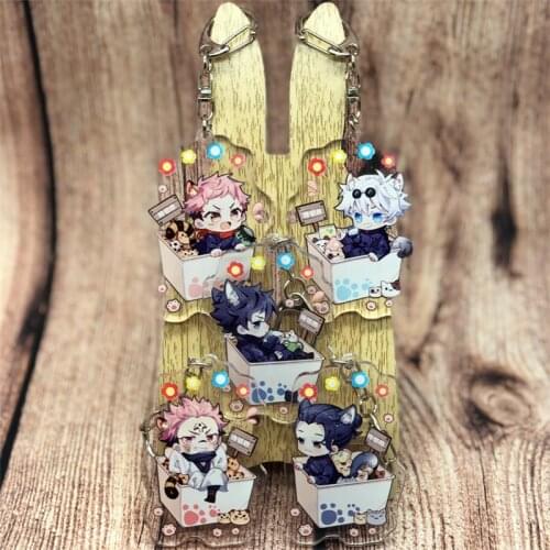 Anime Jujutsu Kaisen Itadori Yuji Keychain Badge Accessories Gojo Satoru Cosplay Props Key Chain Cartoon Backpack Pendant