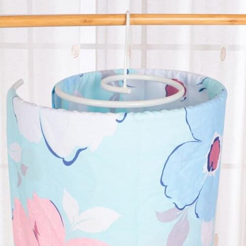 Behogar Round Spiral Shaped Quilt Blanket Storage Drying Rack Hanger with Detachable Hook for Home Window Indoor Balcony Garden
