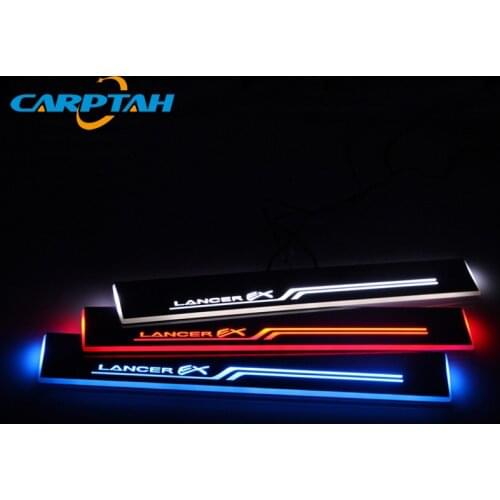 Carptah Moving LED Light Car Door Sill Scuff Plate Pathway Dynamic Streamer Welcome Lamp For Mitsubishi Lancer 2009-2014 2015
