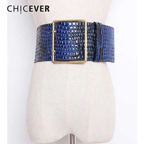 CHICEVER 2020 Autumn Winter Wide Belts For Women High Waist Hit Colors Belt Female Coat Accessories Korean Fashion Tide