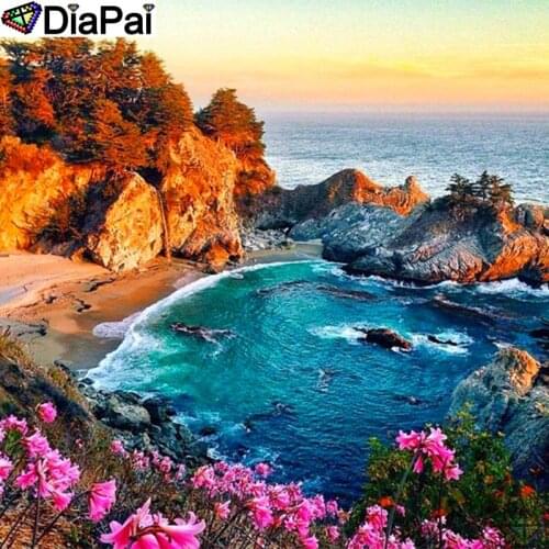 DiaPai Full Diamond Embroidery Diy 5D Diamond Painting Cross Stitch "Seascape dusk scenery" Full Drill Home Room Decor A27560