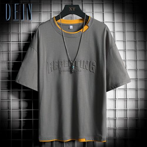 OEIN Brand Hip Hop Men T-Shirts 2021 Summer Mens T Shirt New Casual Solid Tshirts Streetwear Clothing Fashion Tee Shirts Tops