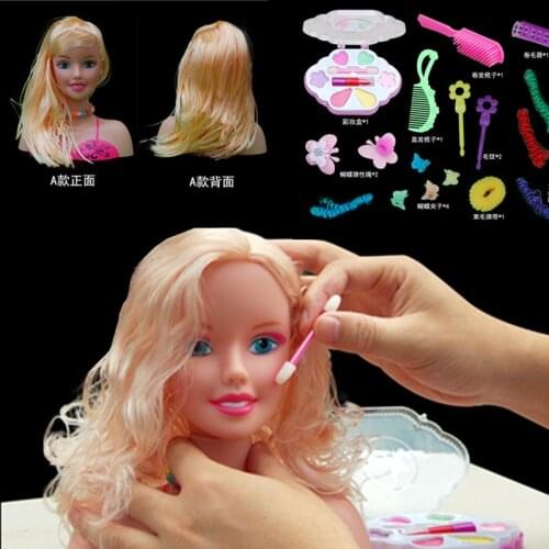 DIY Toys for Girls Princess Doll Makeup Cosmetics Kit Creative New Year Christmas Birthday Gift Children Hair Braid Accessories
