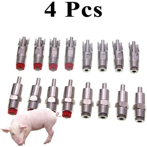 4PCS Pig Nipple Drinker Stainless Steel Automatic Waterer Fountain Sow Drinkering Watering Piggery Farm Tool Supplies Clinic